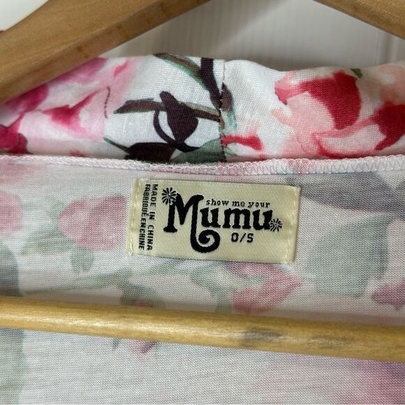 Show Me Your MuMu Garden Of Blooms White Pink Floral Bride Robe OS Girly Boho - Picture 6 of 7